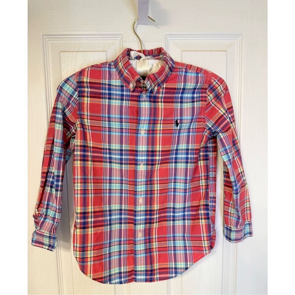 Ralph Lauren Boys Plaid Button Down Shirt Sz. 7. Preppy Classic